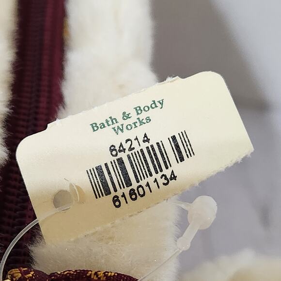 NWT Bath & Body Works Burgundy Damask Jacquard Shimmer Make up Bag Pom Pom OS - Picture 4 of 7